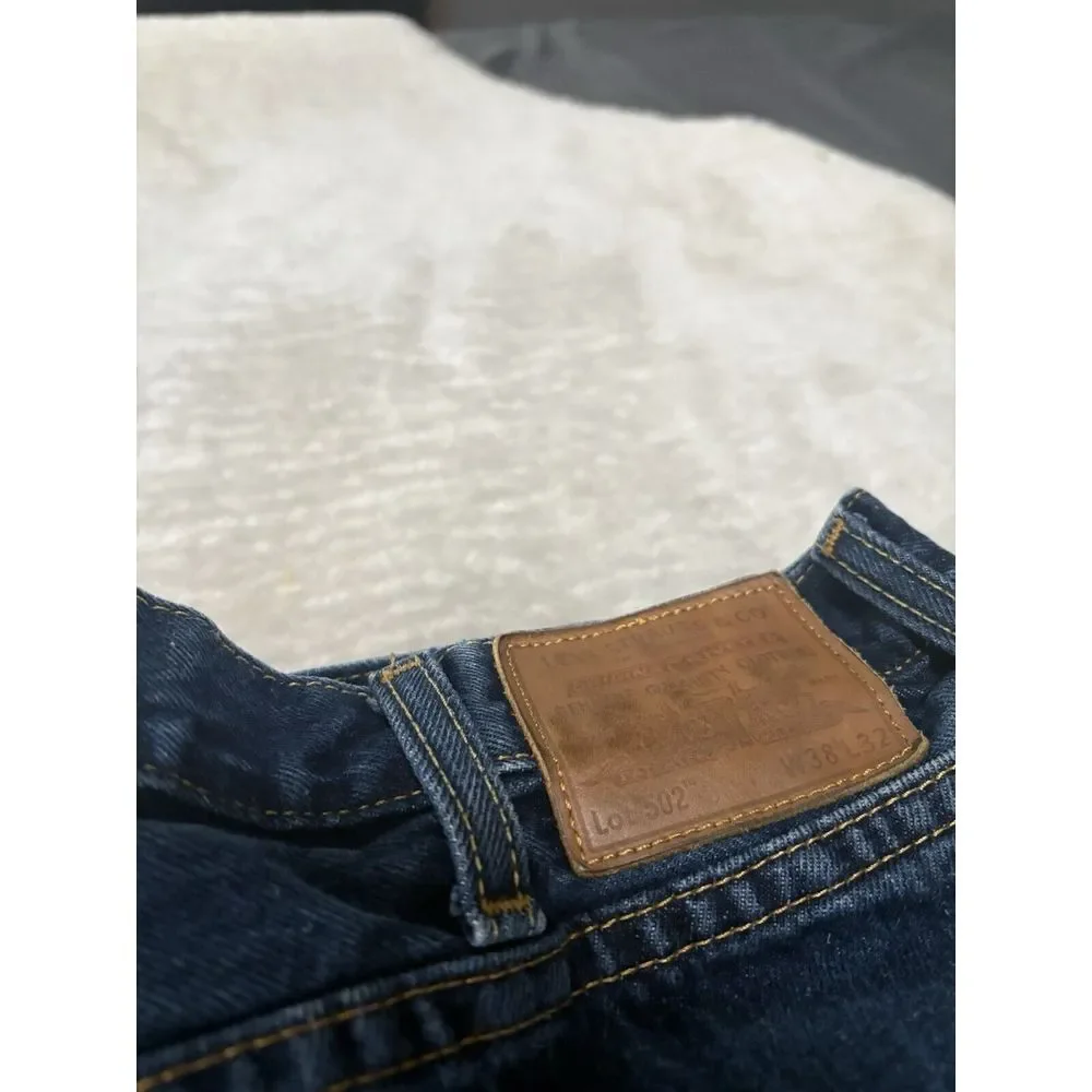Levi's 502 Premium‎ Regular Tapered Blue Denim Jeans Size 38x31 Pants